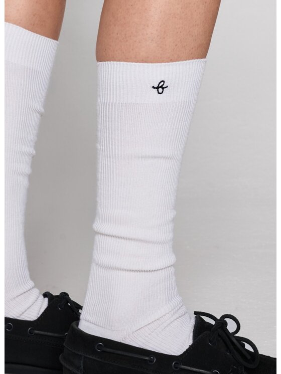 B SIDES B SIDES Podkolanówki MERINO UNISEX Biały