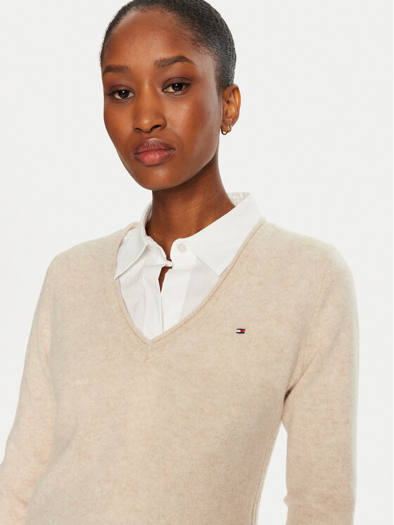 Tommy Hilfiger Tommy Hilfiger Kampsun WW0WW43505 Beež Regular Fit