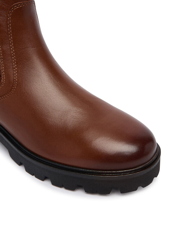 Tommy Hilfiger Tommy Hilfiger Sztyblety Th Monogram Leather Chelsea Boot FW0FW09562 Brązowy