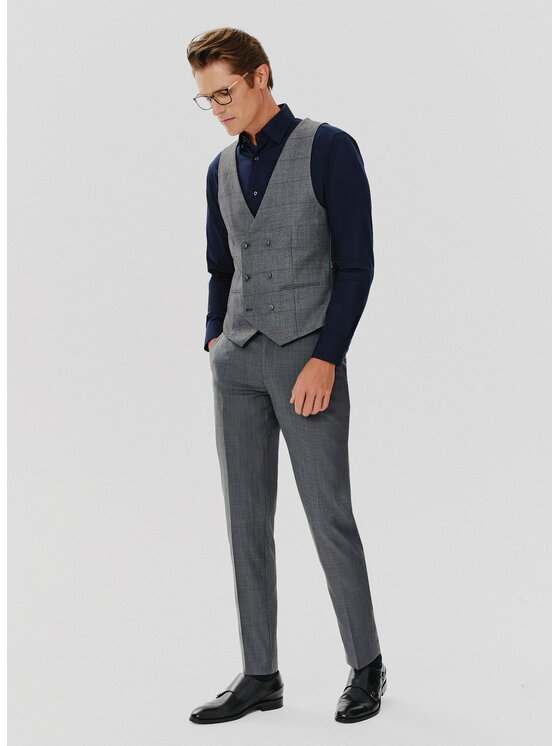 Pako Lorente Pako Lorente Spodnie garniturowe P24WP-6G-007 Szary Super Slim Fit