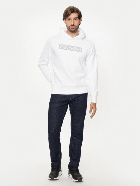Calvin Klein Calvin Klein Bluză Striped Logo K10K113552 Alb Regular Fit