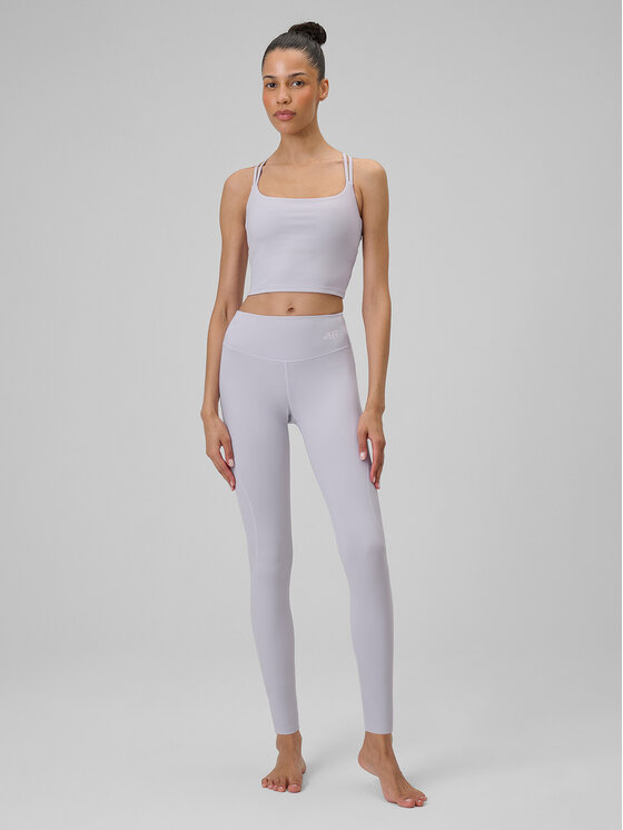 4F 4F Legginsy SOLAR PUNK Fioletowy jasny Slim Fit