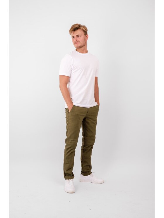 TeeShoppen TeeShoppen Chinosy 'Perform Collection' Zielony Regular Fit