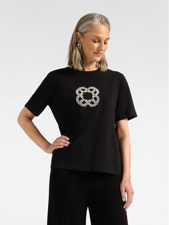 Elena Mirò Elena Mirò T-Shirt G043Z000693N033 Czarny Regular Fit