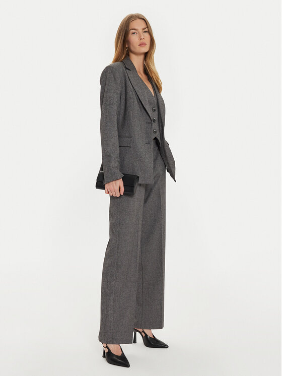 Imperial Imperial Kalhoty z materiálu P4L0IEI Šedá Wide Leg