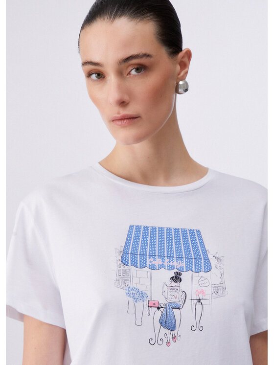 Liu Jo Liu Jo T-shirt WA6502JS923P9411 Bianco Regular Fit