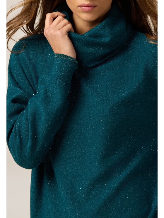 Oltre Oltre Cardigan M506E001883N025 Turchese Baggy Fit