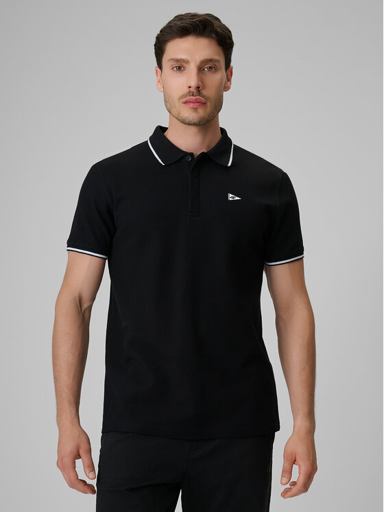 4F 4F Polo LAKESIDE ESCAPE Czarny Regular Fit