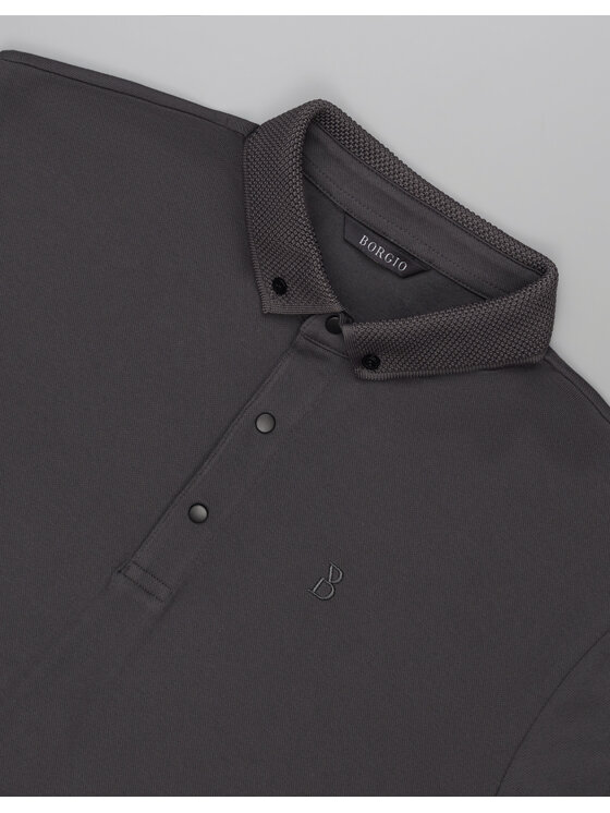 Borgio Borgio Polo matteo_01 Szary Classic Fit
