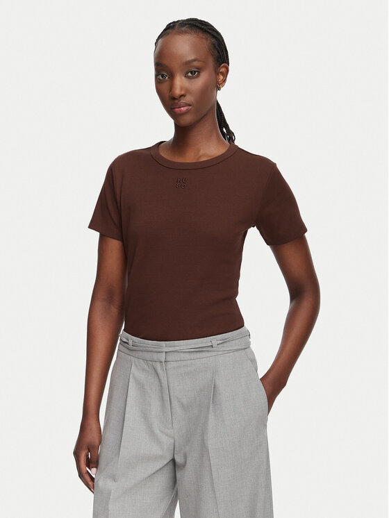 HUGO Tricou Deloris 50512002 Maro Regular Fit