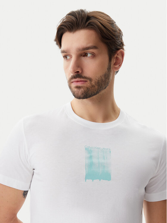 Calvin Klein Jeans Calvin Klein Jeans Póló Brush Stroke J30J327522 Fehér Regular Fit