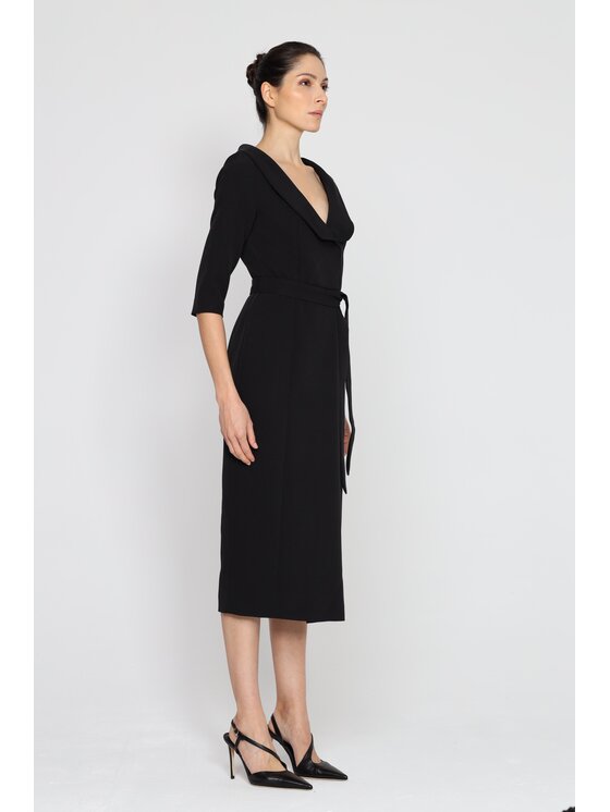 Deni Cler Milano Deni Cler Milano Sukienka koktajlowa W-DC-3361-E2-N9-90-1 Czarny Regular Fit