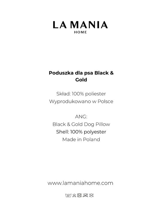 La Mania La Mania Poduszka Black & Gold Czarny
