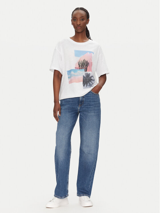 BOSS BOSS T-krekls C_Eband_4 50540433 Balts Relaxed Fit