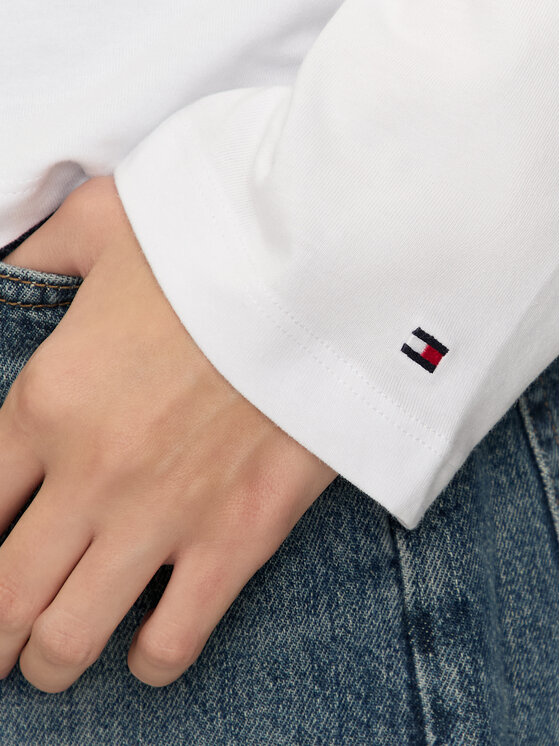 Tommy Hilfiger Tommy Hilfiger Bluzka Logo WW0WW43620 Biały Regular Fit