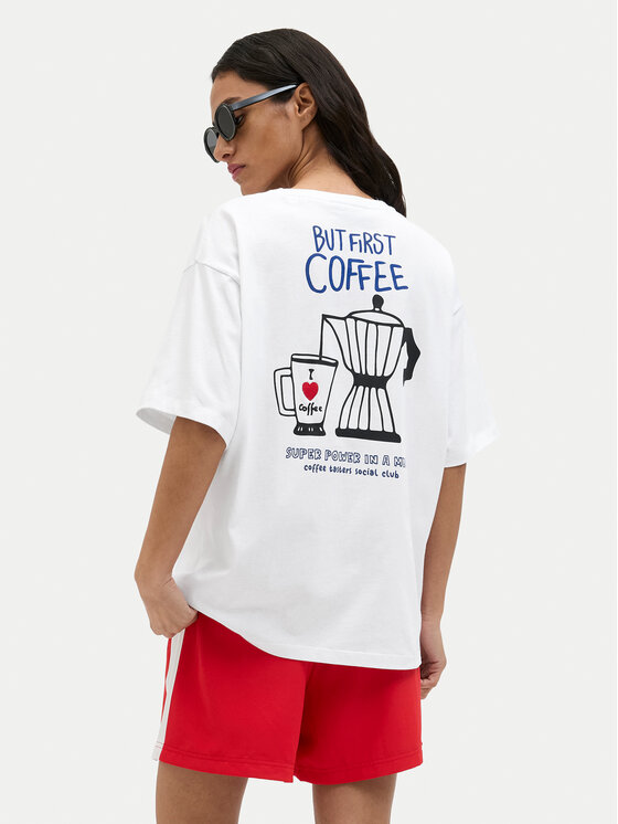 JJXX JJXX T-Shirt Nina 12273776 Biały Loose Fit