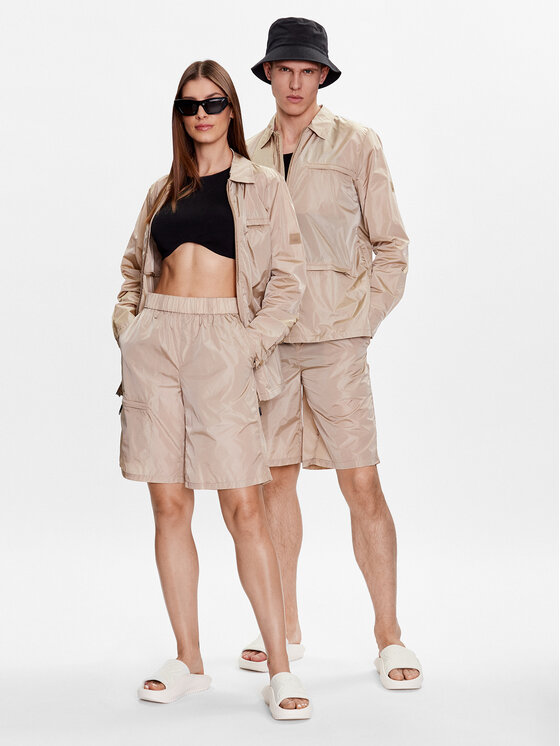 Rains Rains Bermudy 18920 Beżowy Regular Fit
