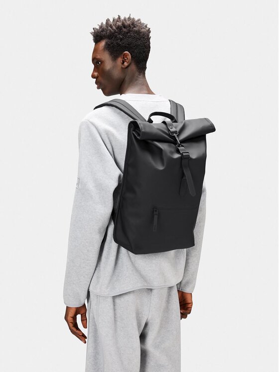 Rains Rains Mugursoma Rolltop Rucksack W3 13320 Melns