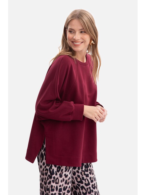 BeWear BeWear Bluza b306 Bordowy Baggy Fit