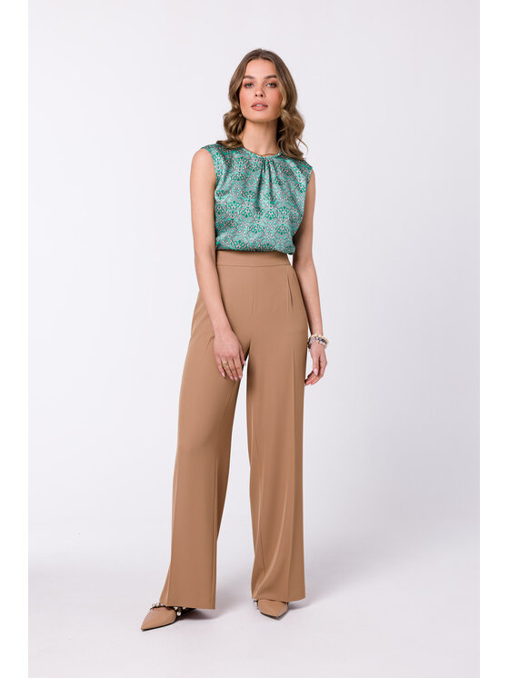 Stylove Stylove Dámské kalhoty S331 Béžová Regular Fit
