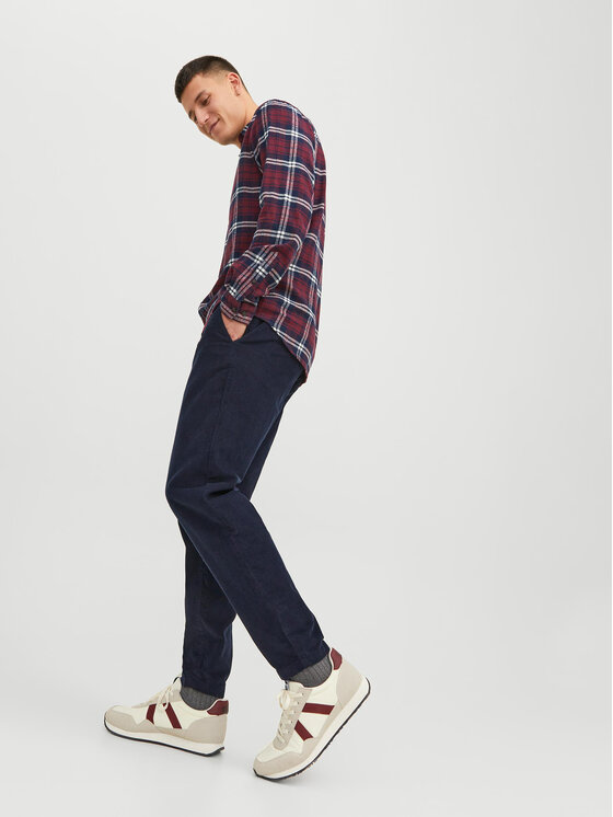 Jack & Jones Jack & Jones Spodnie materiałowe 12237547 Granatowy Tapered Fit