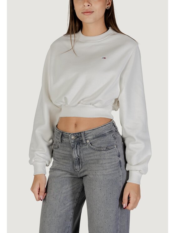 Tommy Jeans Tommy Jeans Μπλούζα TJW CRP S-FLAG CREW Λευκό Casual Fit