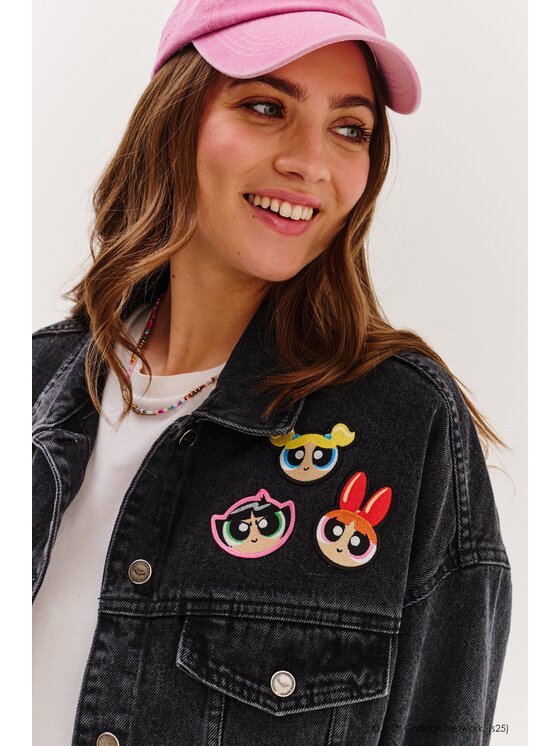 NAOKO NAOKO Kurtka jeansowa Girl Power Czarny Regular Fit