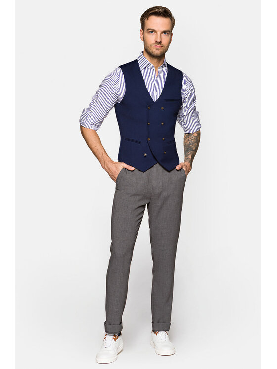 Lancerto Lancerto Spodnie materiałowe Landon Szary Regular Fit