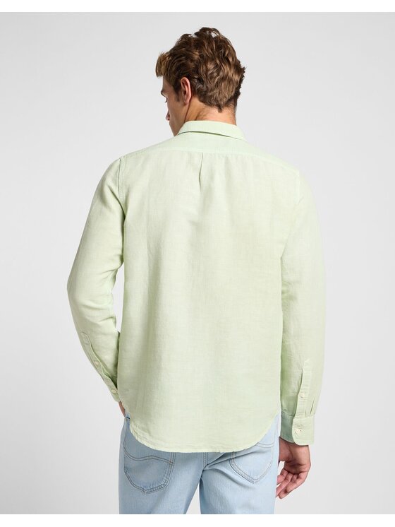 Lee Lee Koszula PATCH SHIRT Zielony Regular Fit