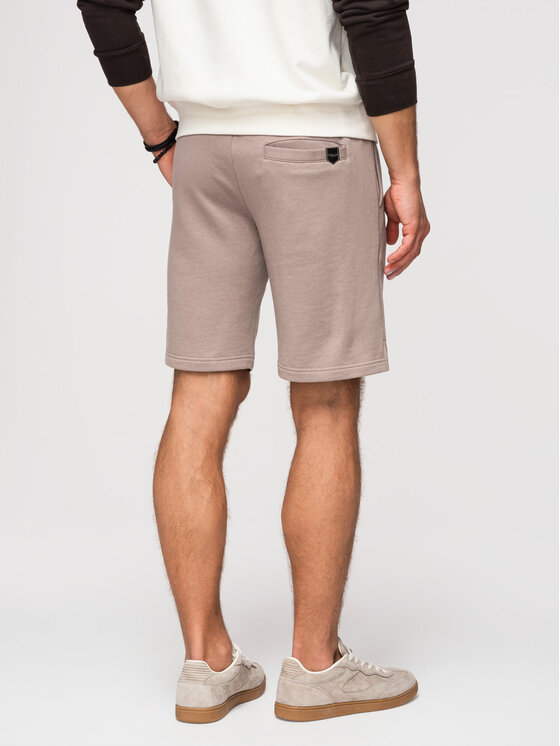 Ombre Ombre Szorty materiałowe OM-SRSK-0196 Beżowy Regular Fit