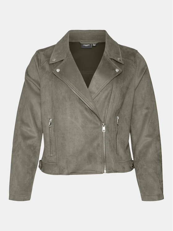 Vero Moda Curve Vero Moda Curve Bunda z imitácie kože Jose 10308583 Sivá Slim Fit