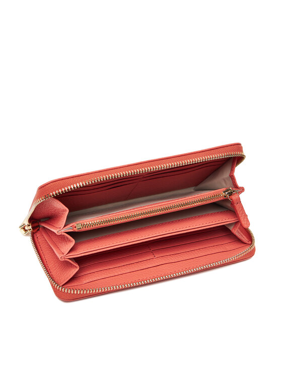 Coccinelle Coccinelle Великий жіночий гаманець MW5 Metallic Soft E2 MW5 11 04 01 Кораловий