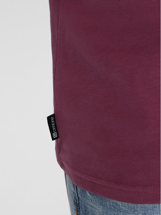 Ombre Ombre T-Shirt OM-TSCT-0109 Bordó Classic Fit
