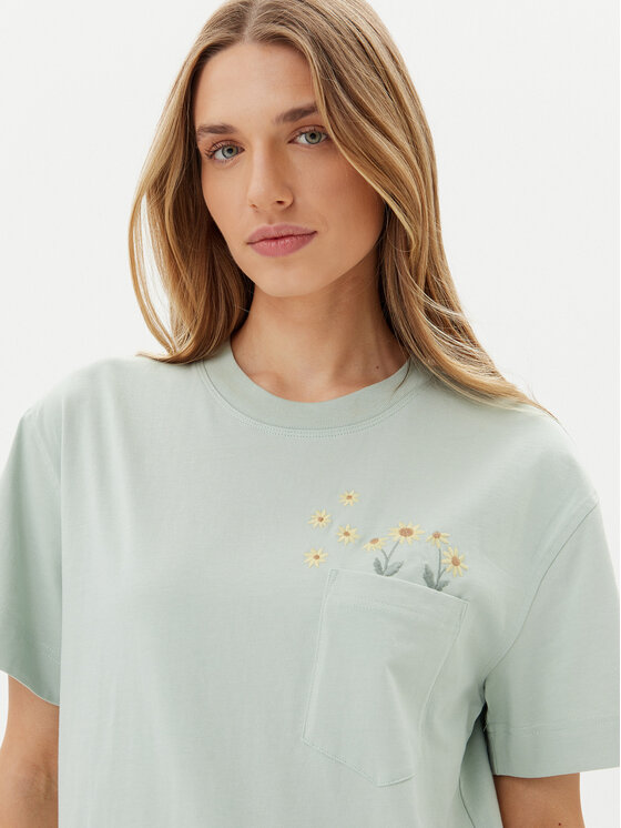 Lee Lee Tričko Embroidery Pocket 112363833 Zelená Relaxed Fit