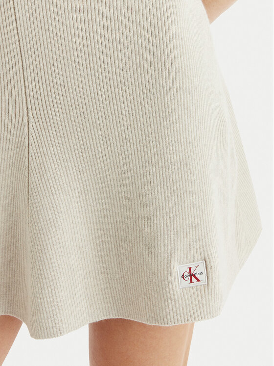 Calvin Klein Jeans Calvin Klein Jeans Плетена рокля LV047F325G Бежов Slim Fit