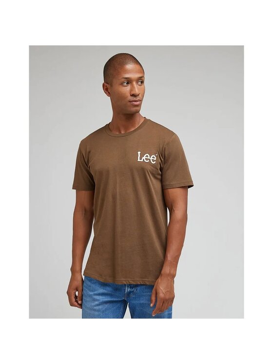 Lee Lee T-shirt ESSENTIAL TEE Marrone Regular Fit
