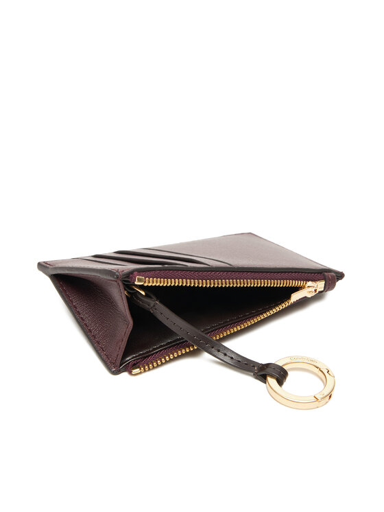 Calvin Klein Calvin Klein Velika ženska denarnica Foil Logo Top Zip Cardcase LV04F1090G Bordo rdeča