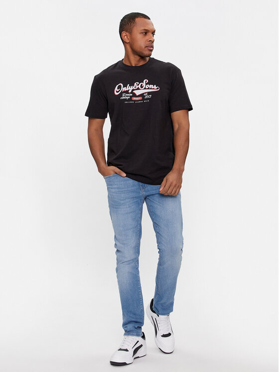Only & Sons Only & Sons T-Shirt Lenny 22028593 Czarny Regular Fit