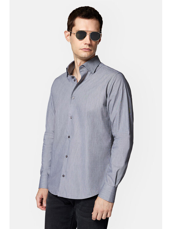 Lancerto Lancerto Koszula Buena KO051223000006 Szary Slim Fit