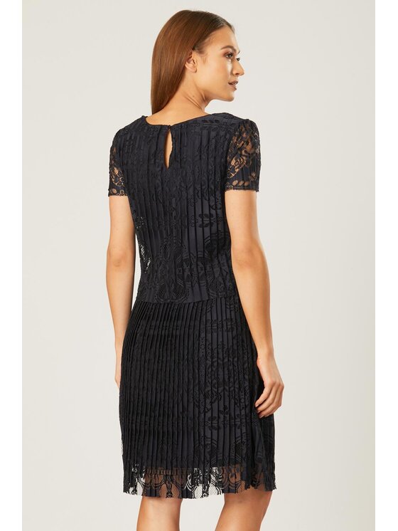 QUIOSQUE QUIOSQUE Každodenné šaty PLEATED LACE DRESS Tmavomodrá Regular Fit