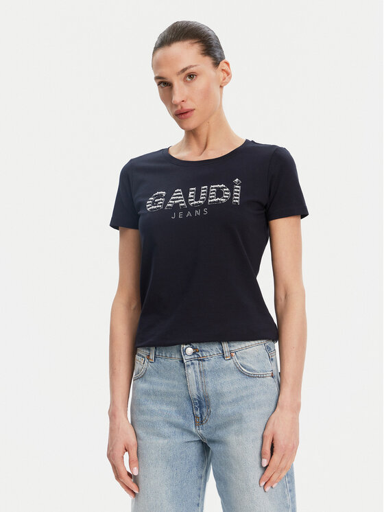 Gaudi Gaudi T-Shirt 511BD64021 Tmavomodrá Regular Fit