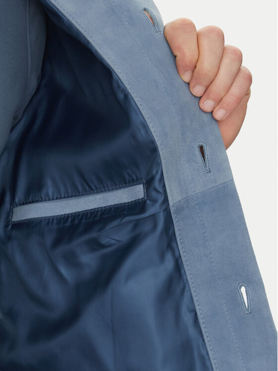 Michael Kors Michael Kors Шкіряна куртка CS5800P4R4 Блакитний Regular Fit