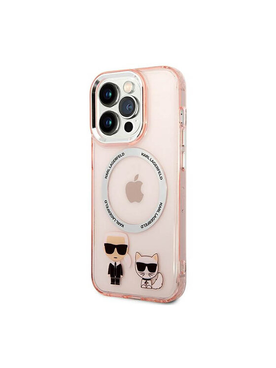 KARL LAGERFELD KARL LAGERFELD Etui na telefon Karl & Choupette Aluminium MagSafe Różowy