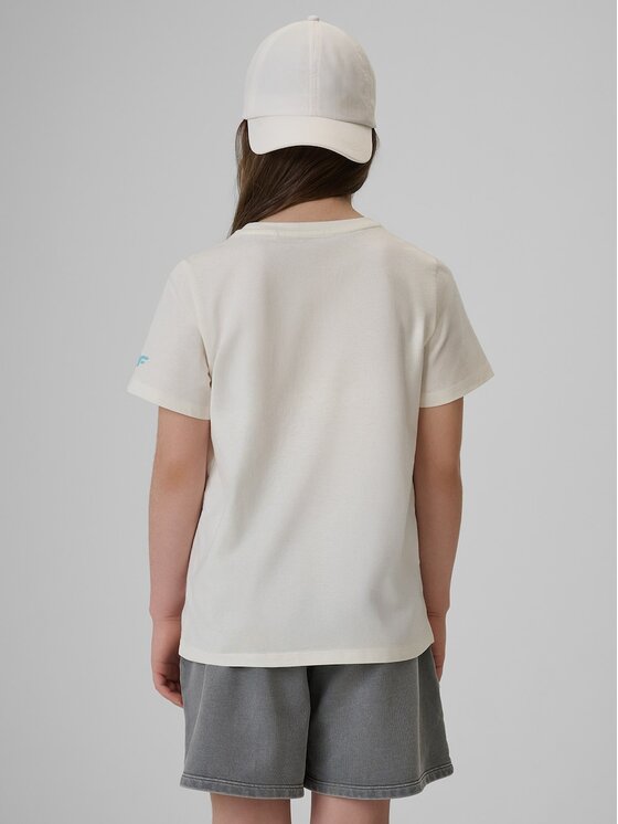 4F 4F T-Shirt 4FJRAW26TTSHF4325-11S Λευκό Regular Fit
