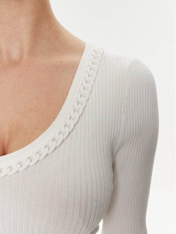 Morgan Morgan Sweter 241-MCORDE Écru Slim Fit