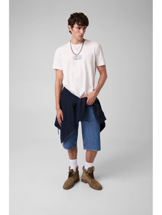 Guess Jeans Guess Jeans T-Shirt 184114 Biały Classic Fit