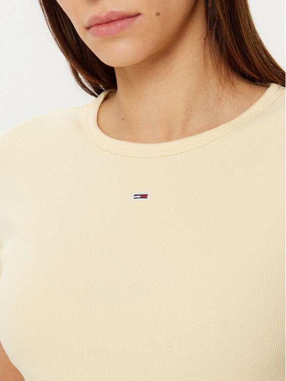 Tommy Jeans Tommy Jeans T-shirt Essential DW0DW17383 Bež Slim Fit