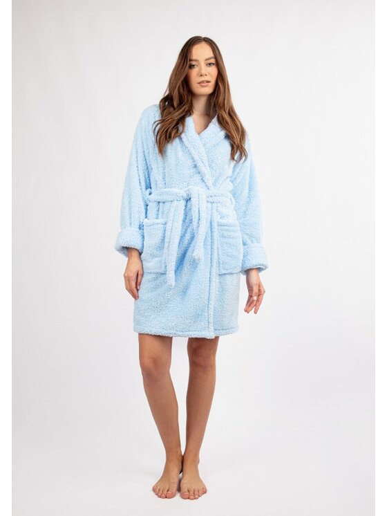 DKaren Lingerie DKaren Lingerie Szlafrok Eliza Krótka Błękitny