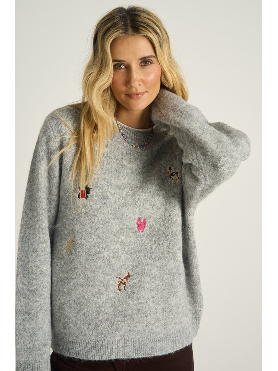 NAOKO NAOKO Sweter Cozy Tails Szary Regular Fit