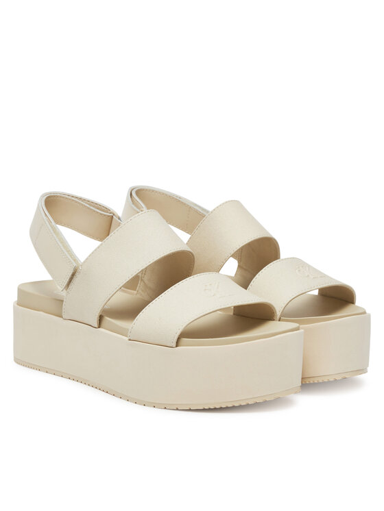 Calvin Klein Jeans Calvin Klein Jeans Basutės Flatform Sandal Sling In YW0YW01788 Écru